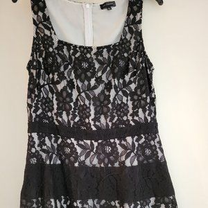 The Limited Black Lace over White Dress